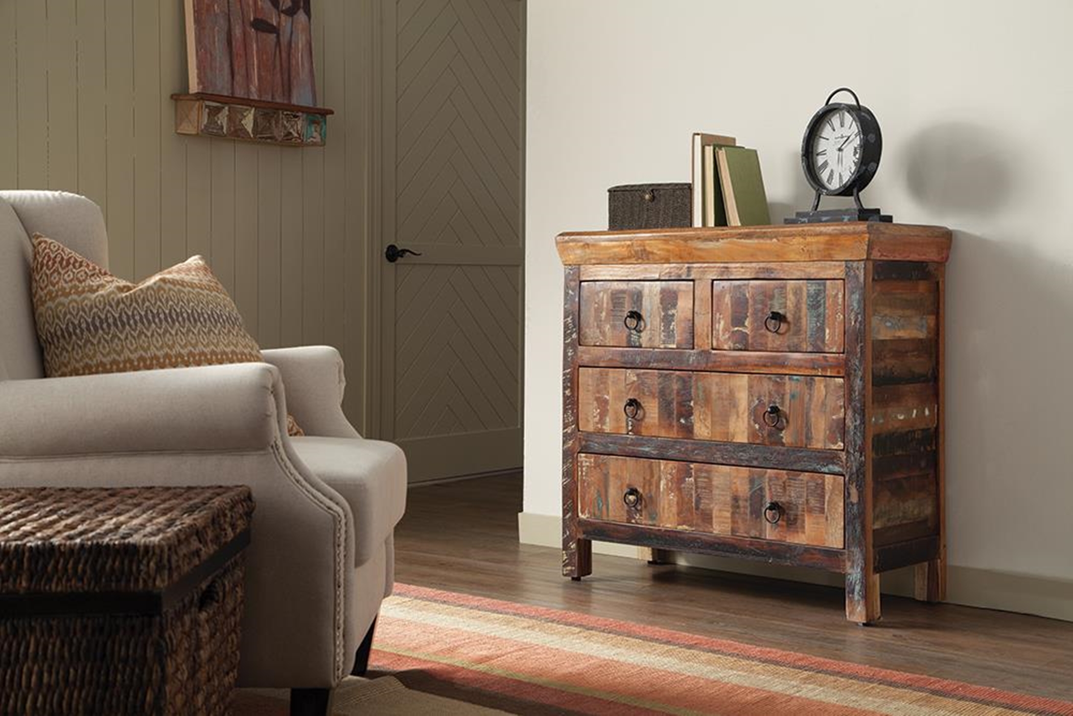 Transitional Reclaimed Wood Accent Cabinet - Click Image to Close
