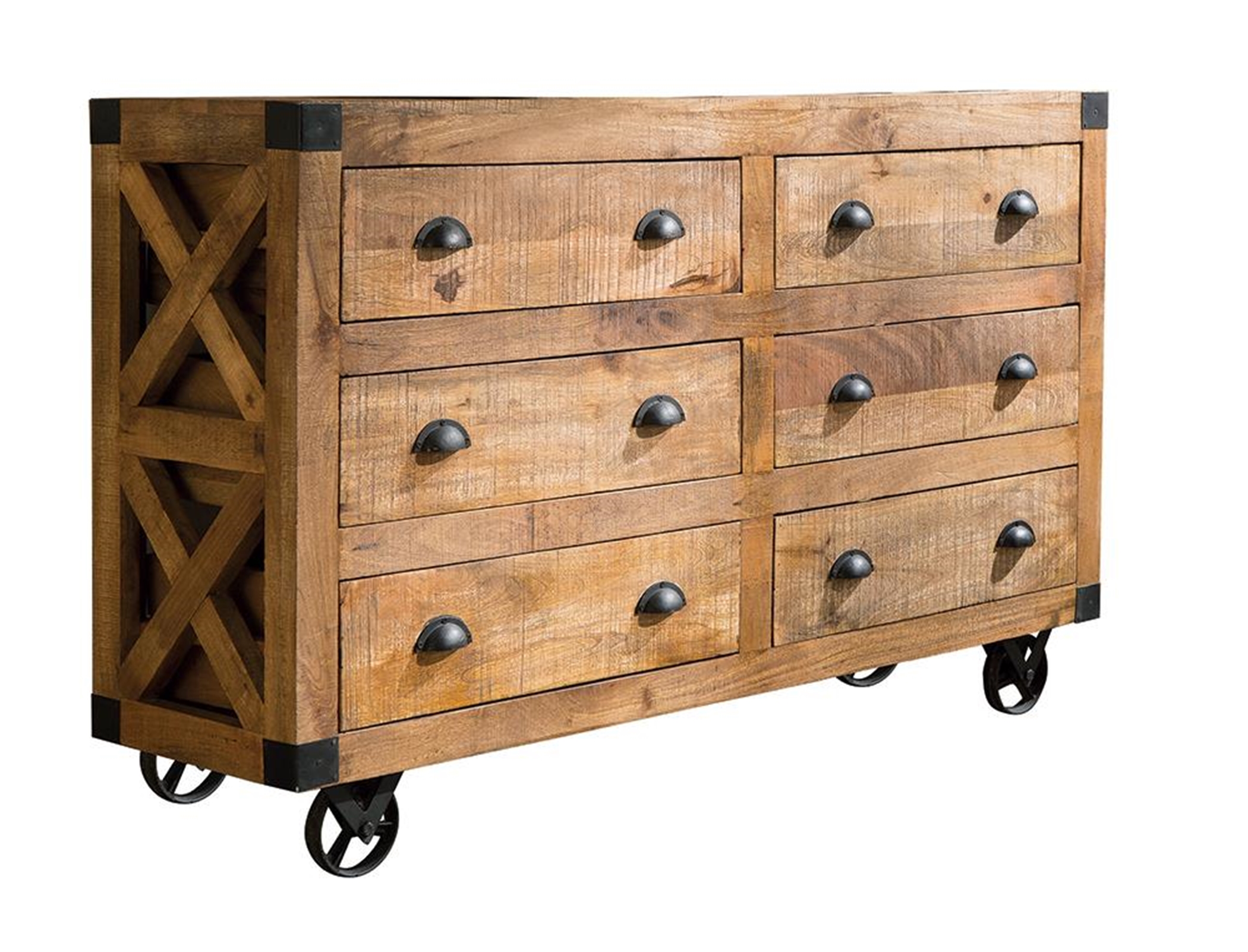 Rustic Six-Drawer Accent Cabinet - Click Image to Close