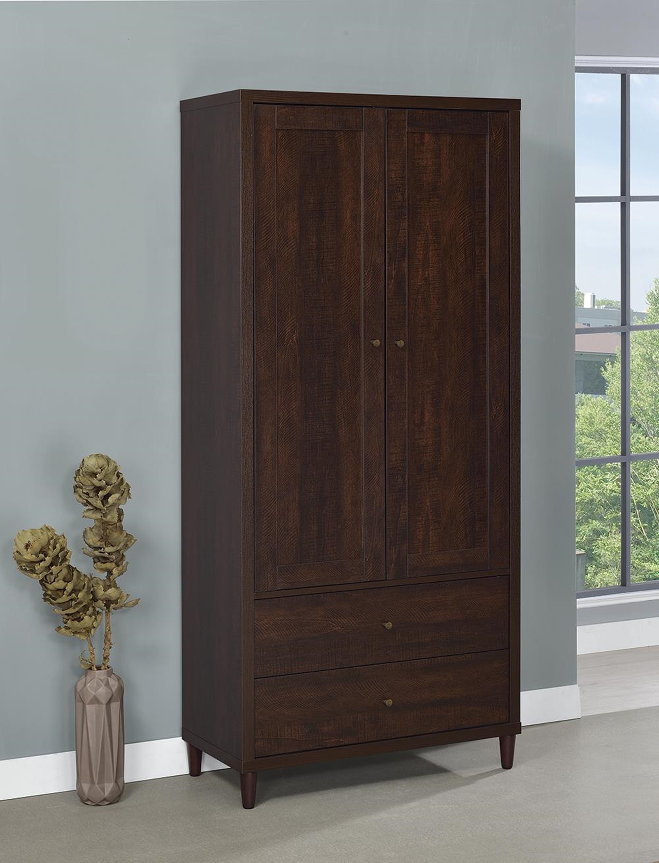 Transitional Rustic Tobacco Accent Cabinet - Click Image to Close