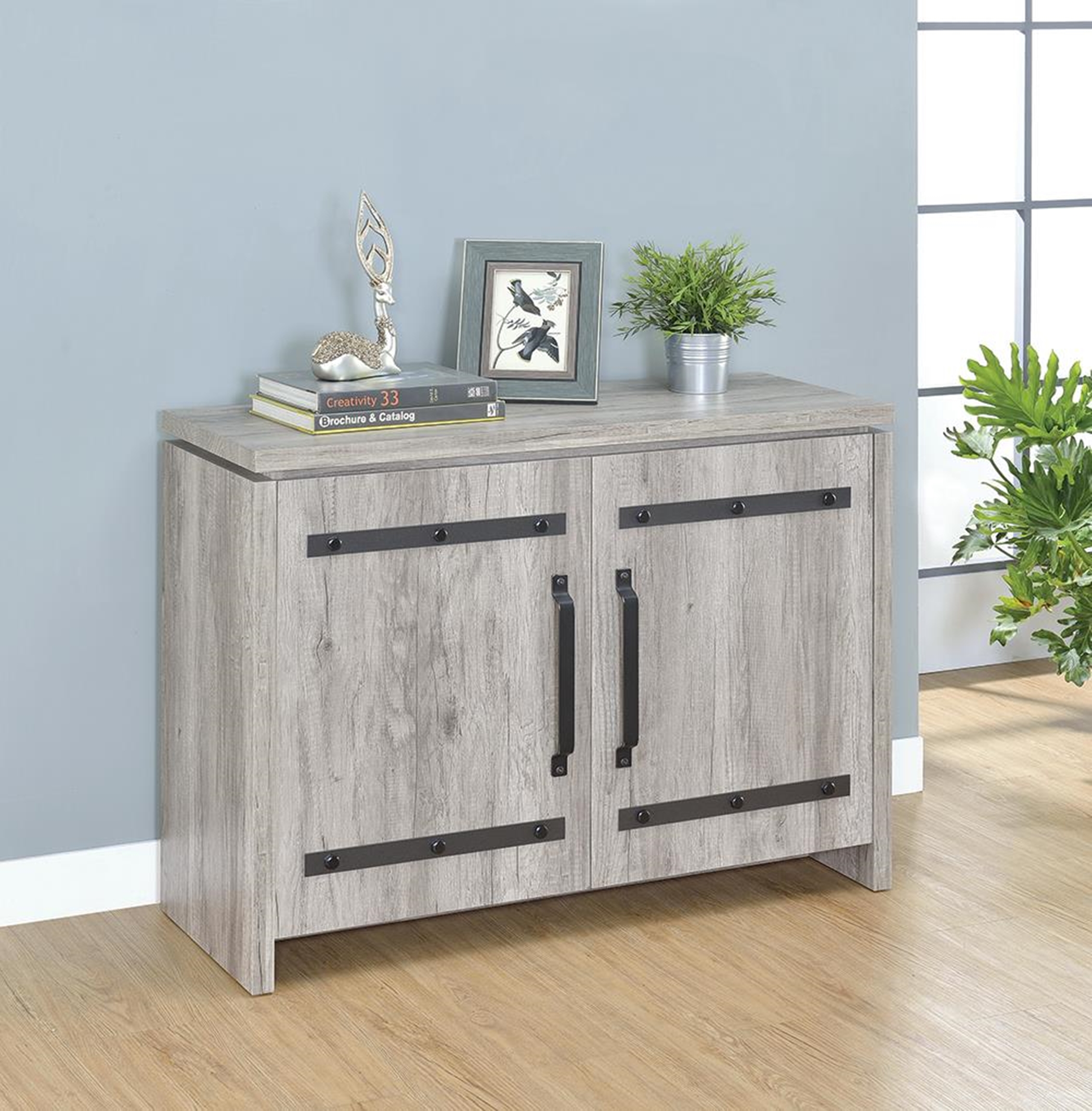 Rustic Grey Accent Cabinet - Click Image to Close