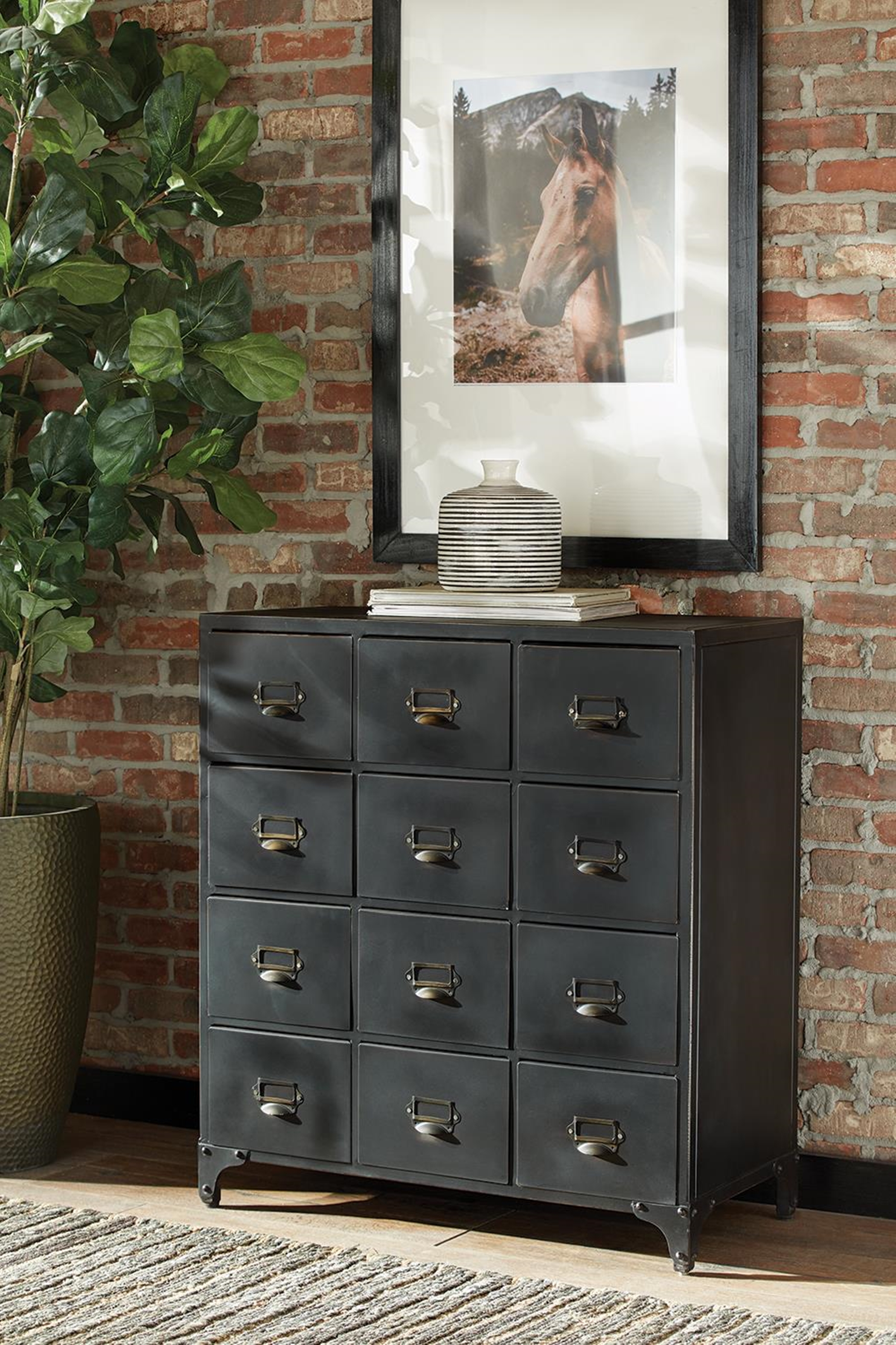 Industrial Black Accent Cabinet - Click Image to Close