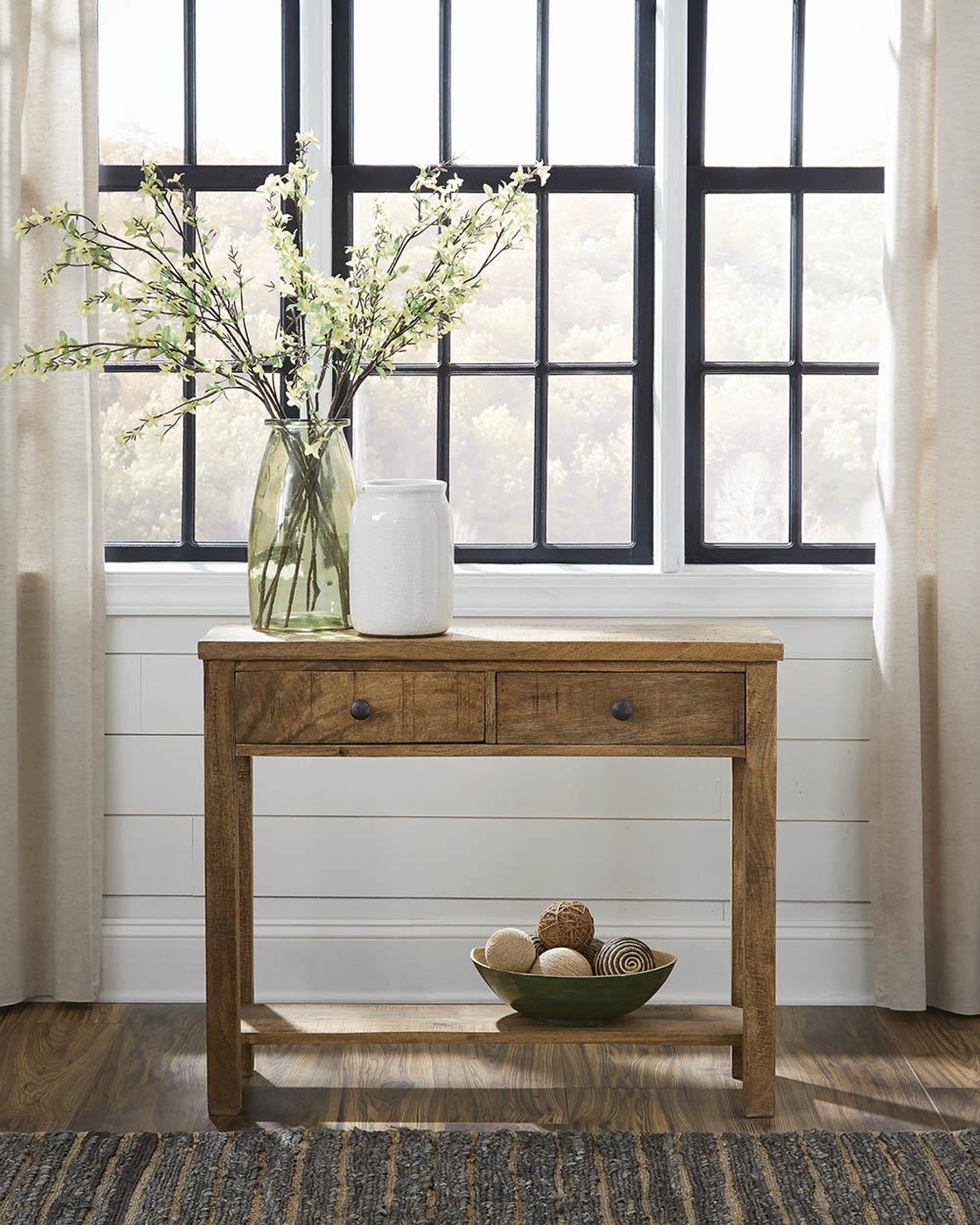 Rustic Natural Console Table - Click Image to Close