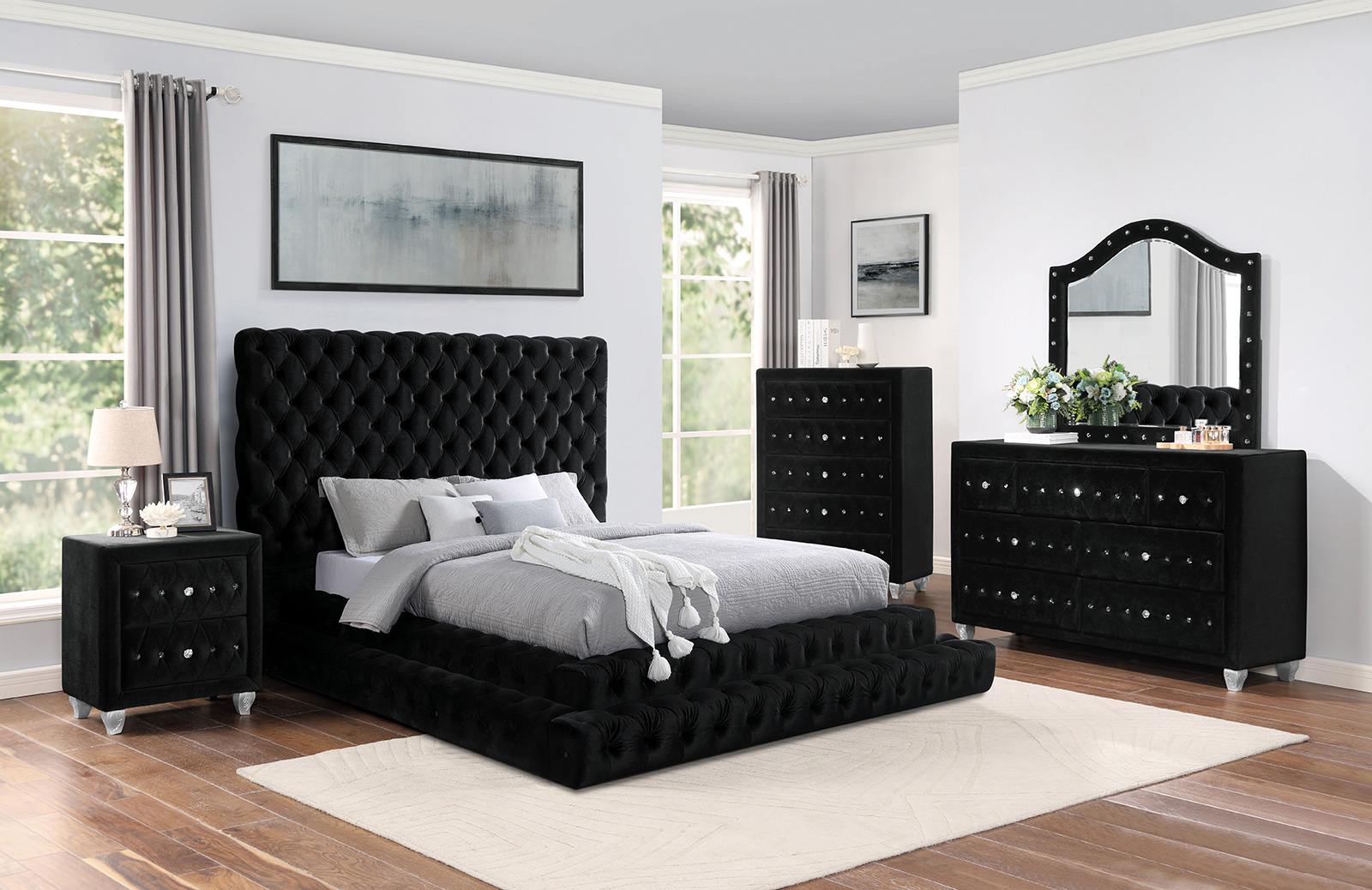 (image for) Stefania Black Qn. 4Pc 