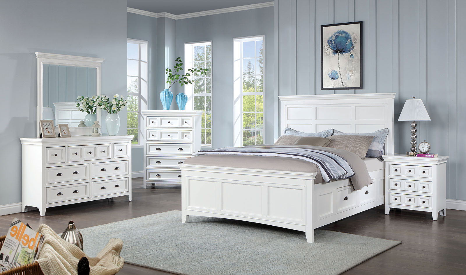 (image for) Castile White Qn. 5Pc W/2Ns