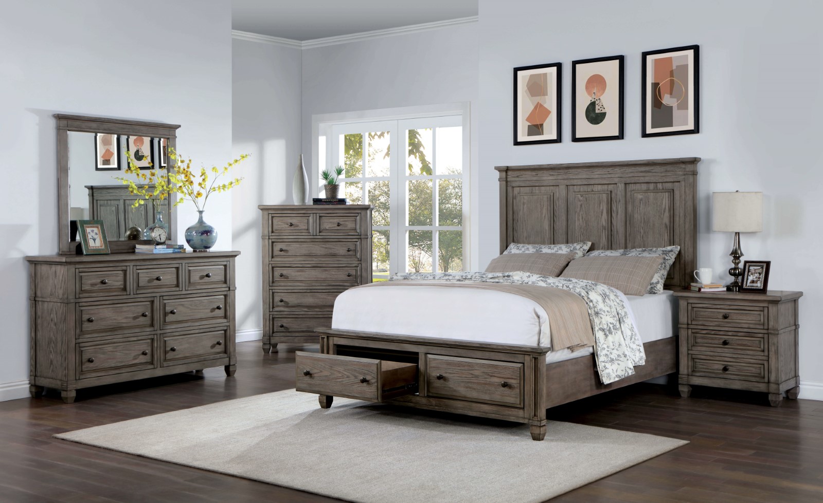 (image for) Durango Grey Qn. 5Pc W/2Ns