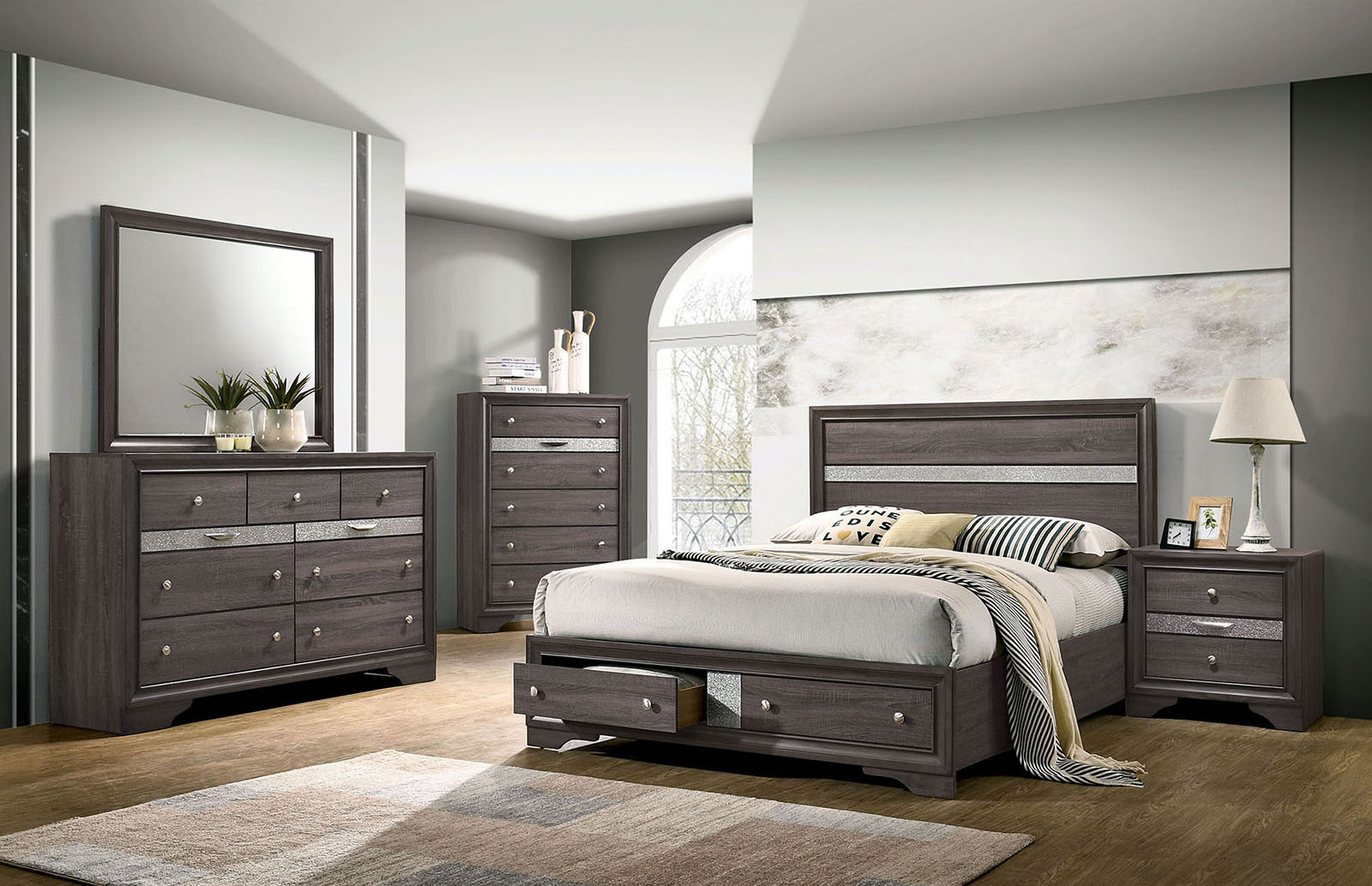 (image for) Chrissy Grey Qn. 5Pc W/2Ns