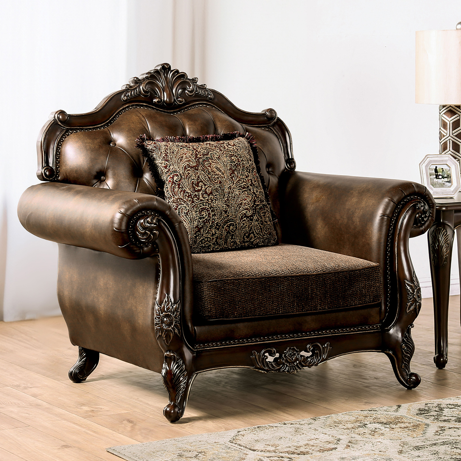 Ensenada Dark Cherry/Brown Chair (image for) Ensenada Dark Cherry/Brown Chair