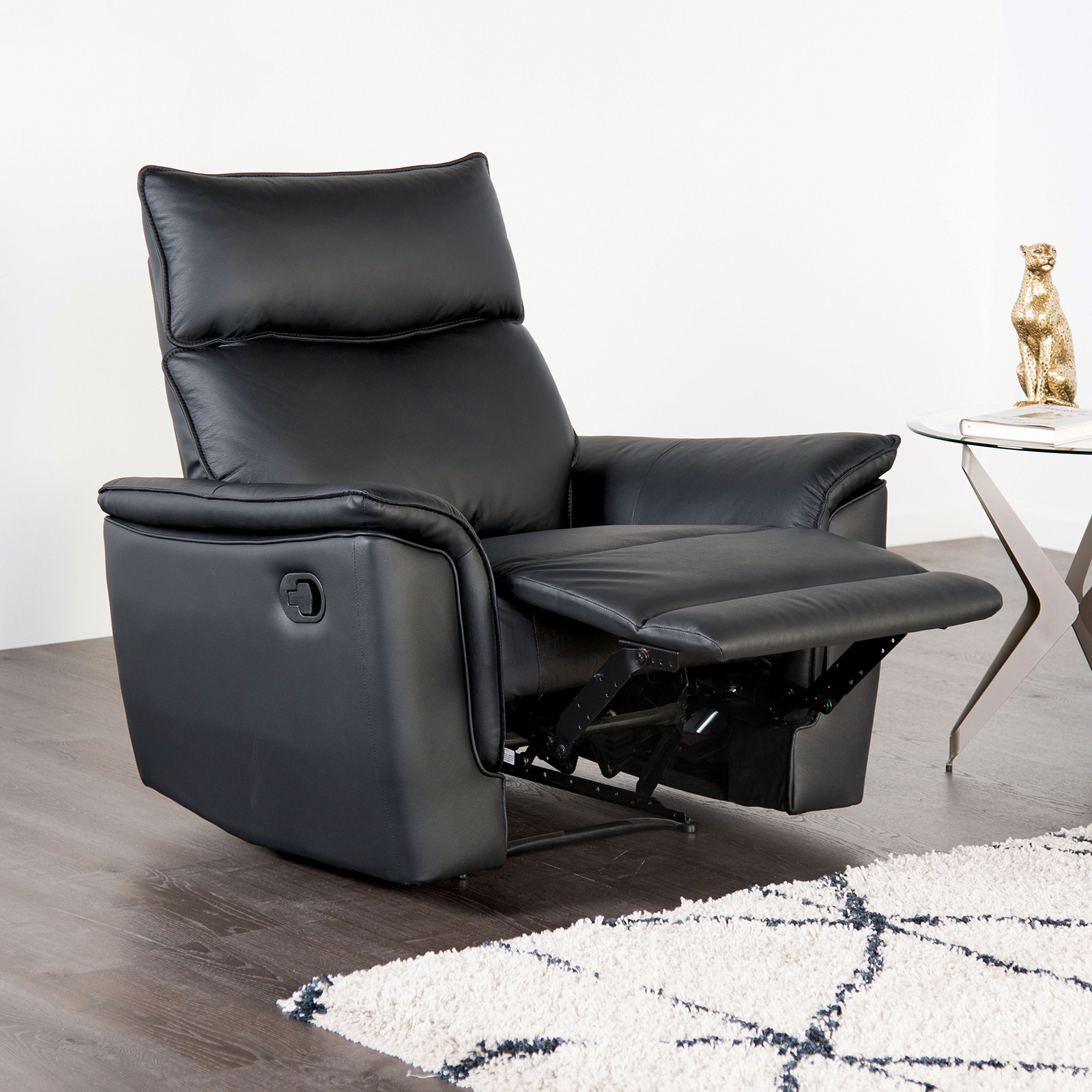 Bienne Black Recliner (image for) Bienne Black Recliner