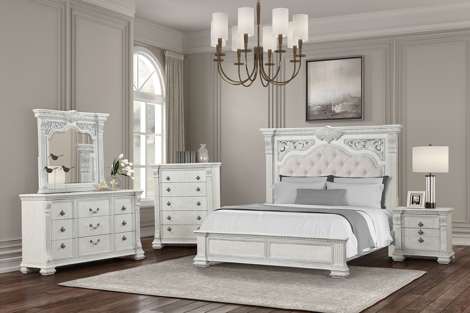 (image for) Promenade White Qn. 4Pc 