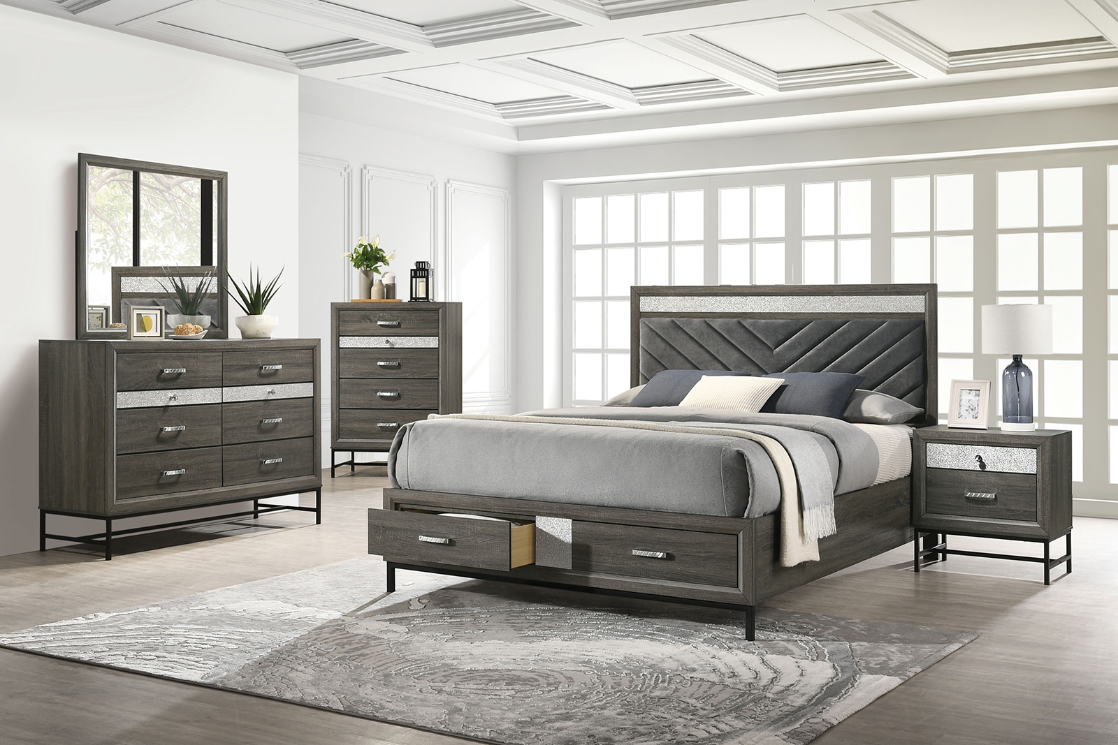 (image for) Voleta Grey Qn. 4Pc 