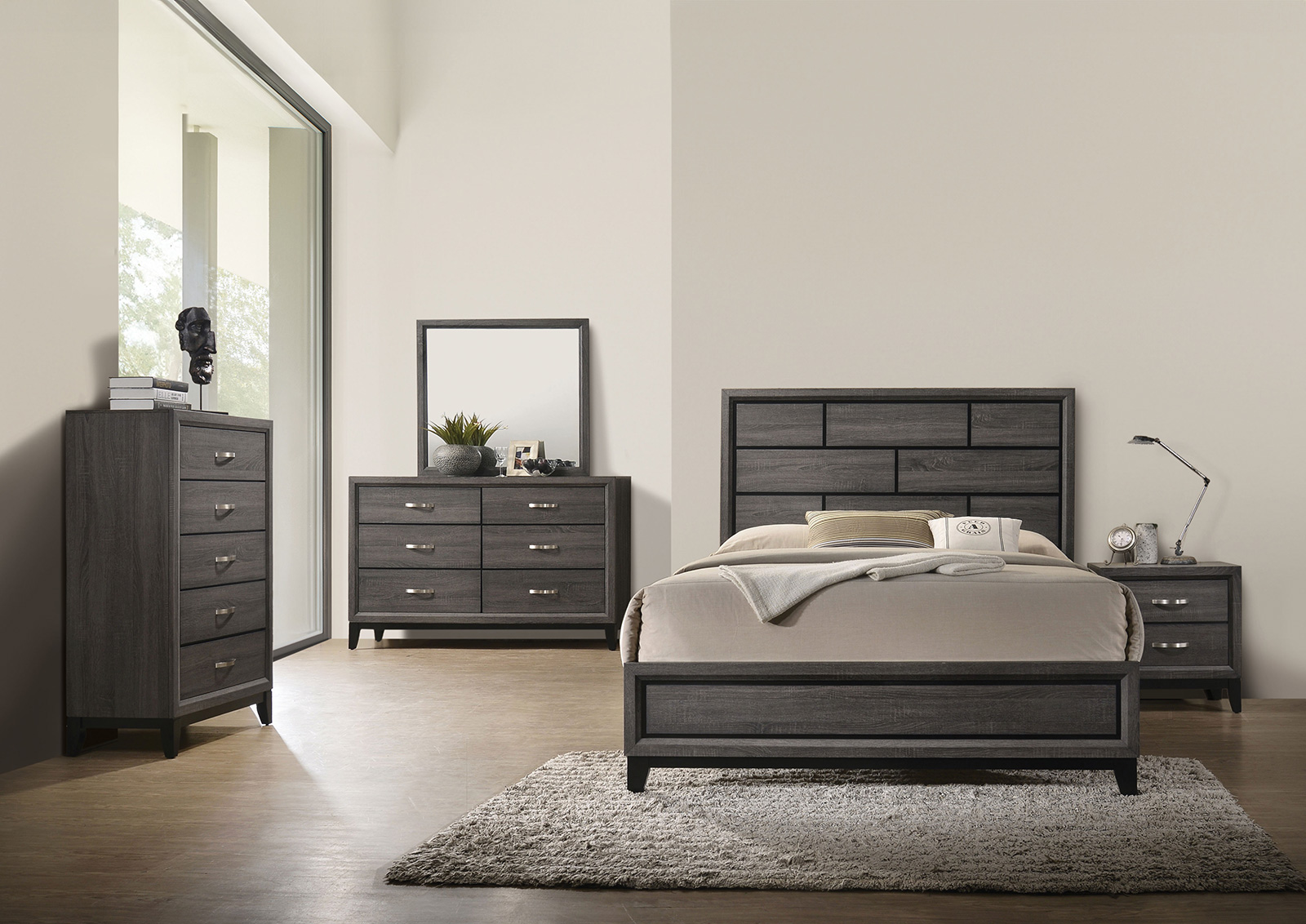 (image for) Errico Grey Qn. 5Pc W/2Ns