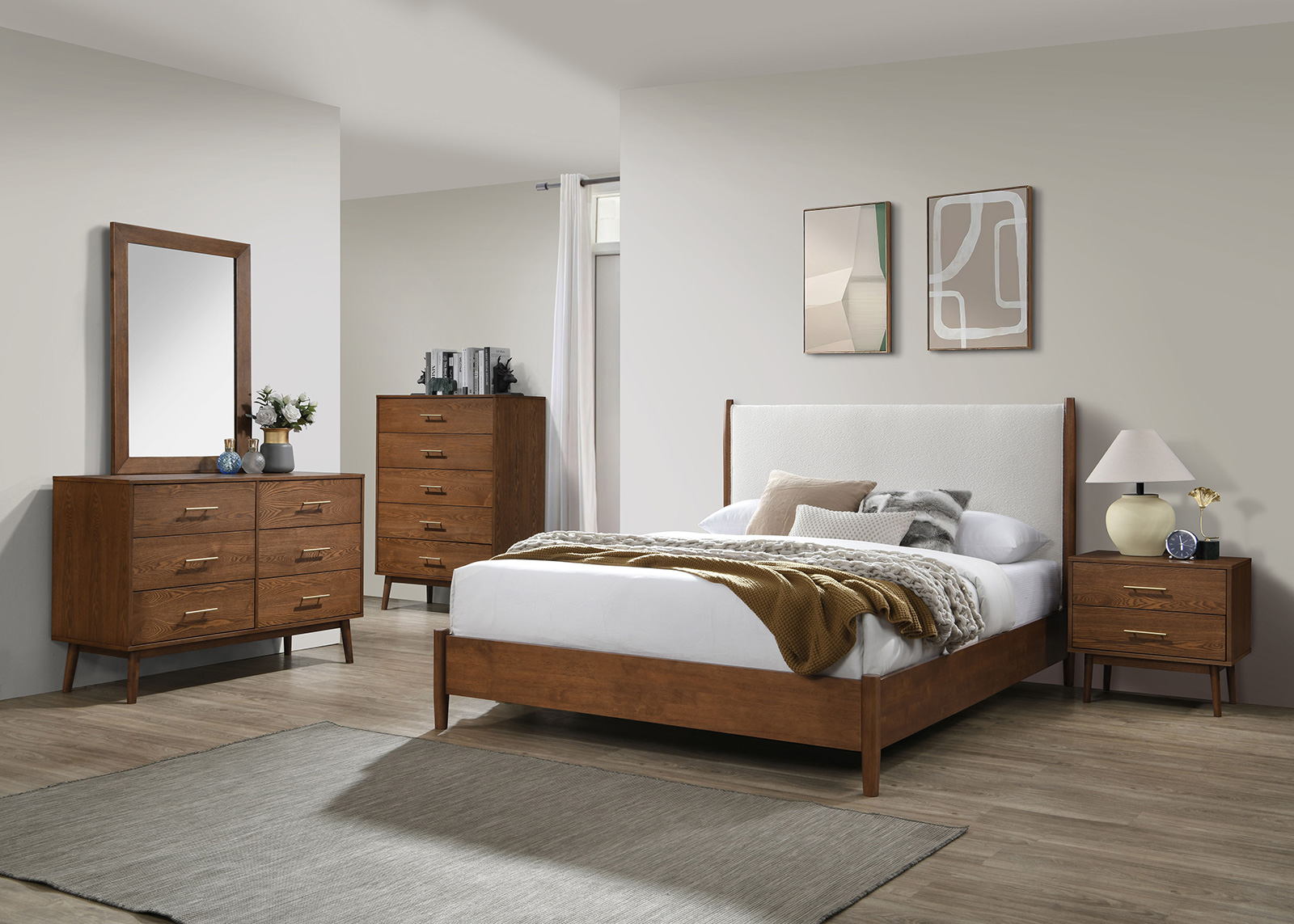 (image for) Thusis Walnut Qn. 4Pc 