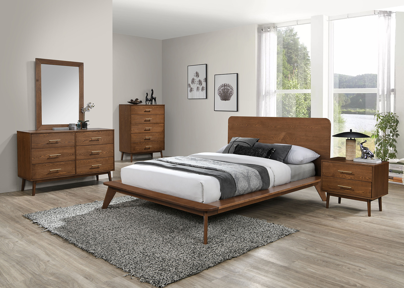 (image for) Stathelle Walnut Qn. 4Pc 