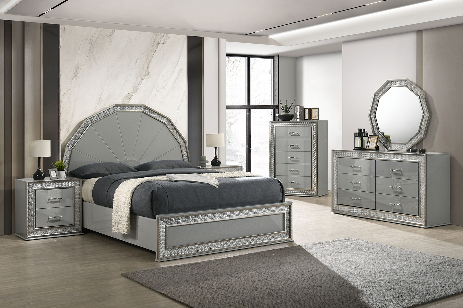 (image for) Cassiopeia Grey Qn. 5Pc W/2Ns