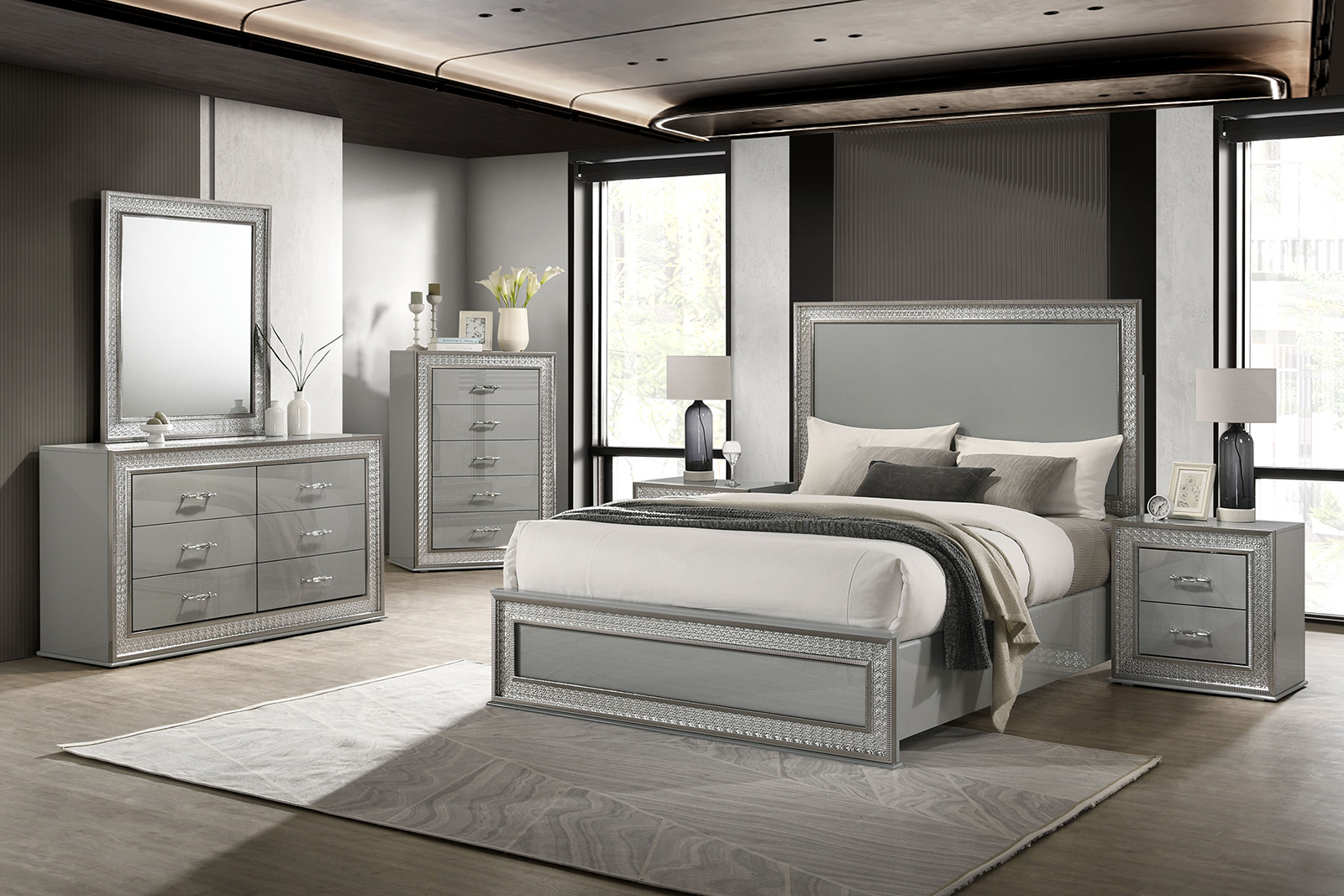 (image for) Cassiopeia Grey Qn. 5Pc W/2Ns
