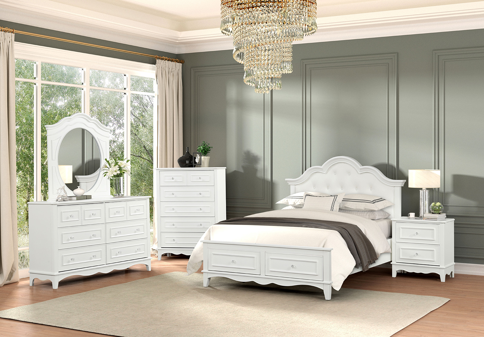 (image for) Naucalpan White Qn. 5Pc W/2Ns