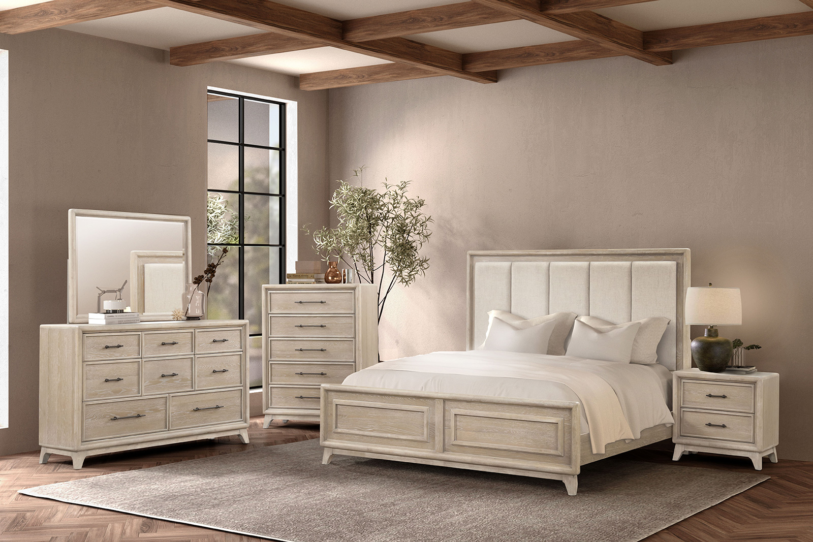 (image for) Midhurst Weathered Oak Qn. 5Pc W/2Ns