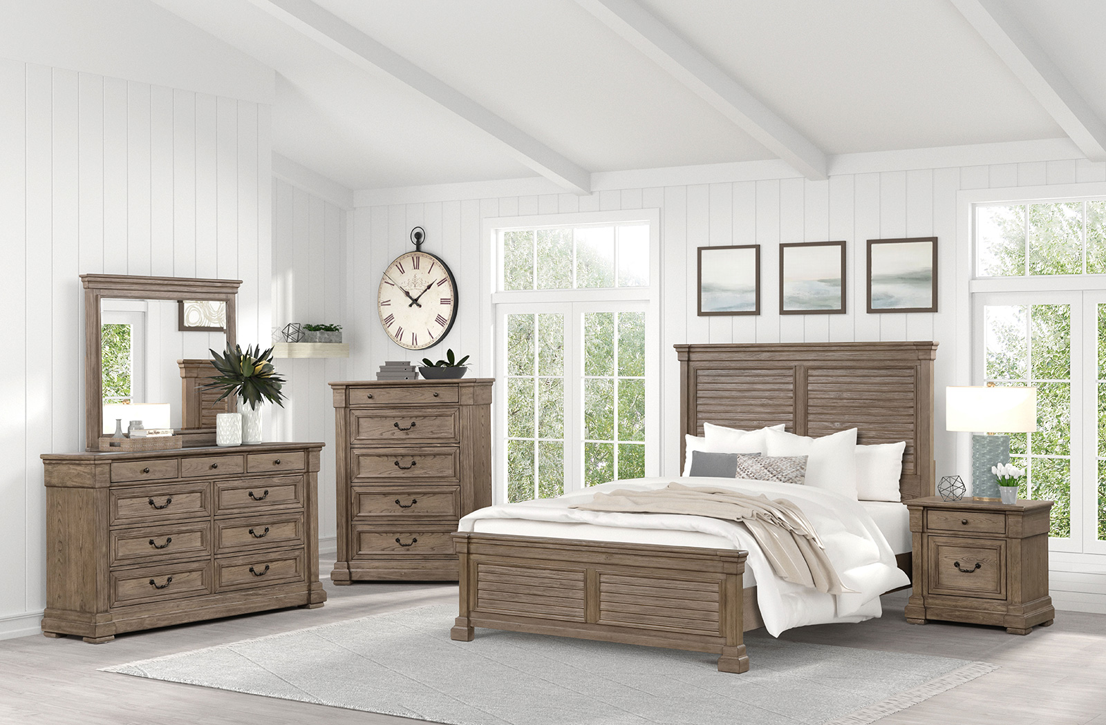 (image for) Sheringham Brown Qn. 5Pc W/Chest