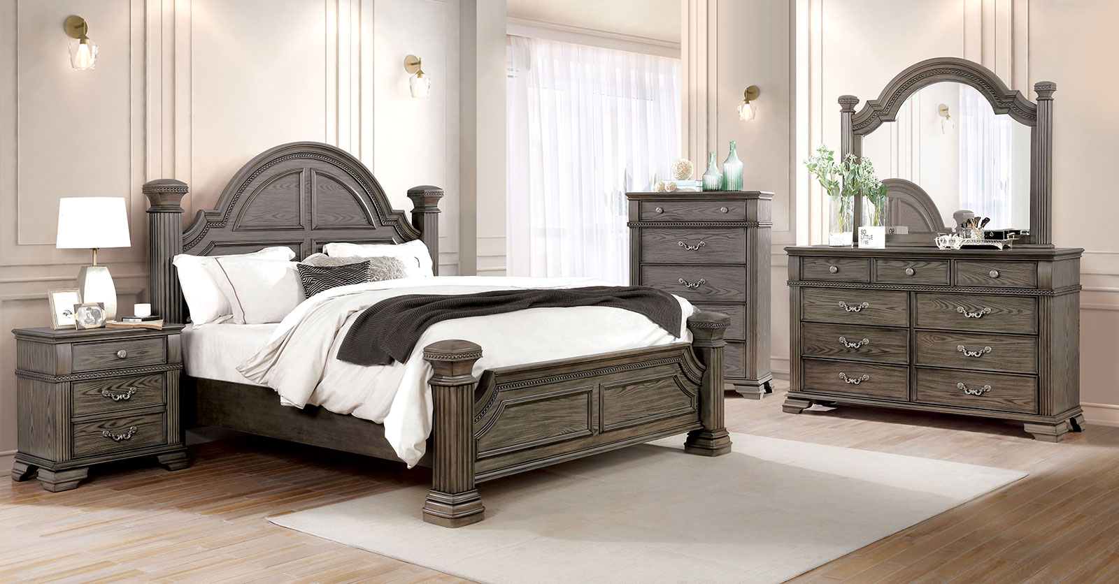 (image for) Pamphilos Grey Qn. 5Pc W/2Ns