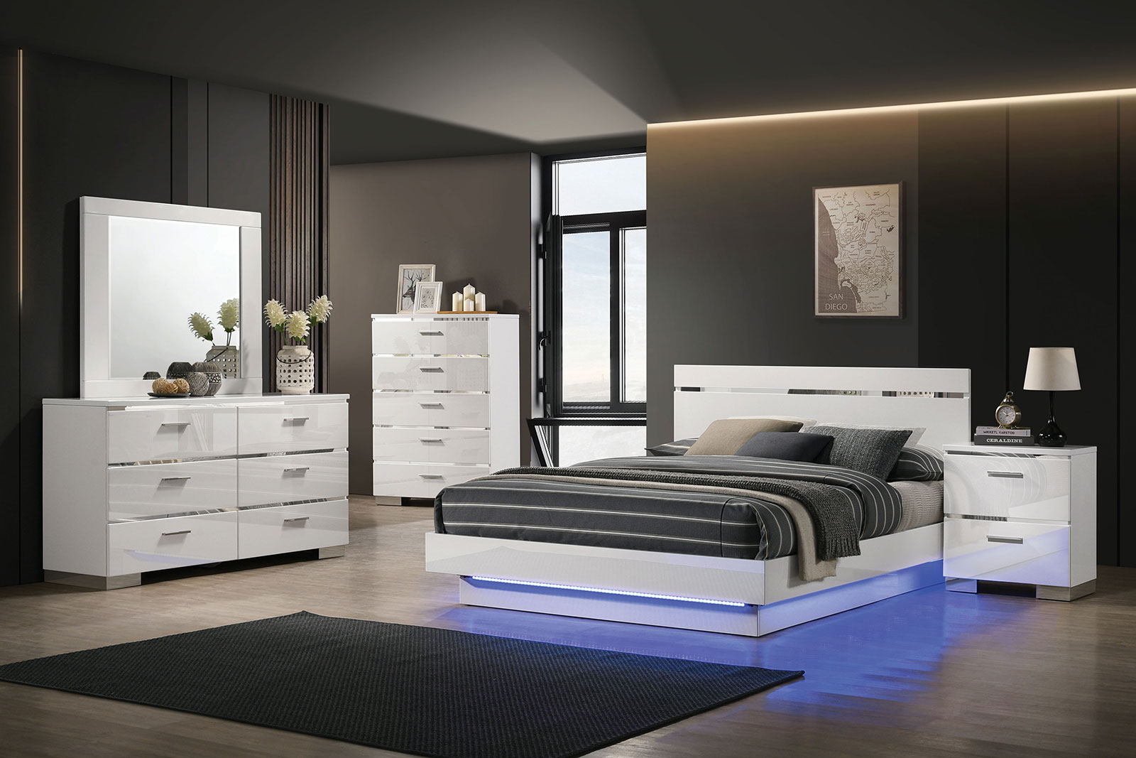 (image for) Erlach White Qn. 5Pc W/2Ns
