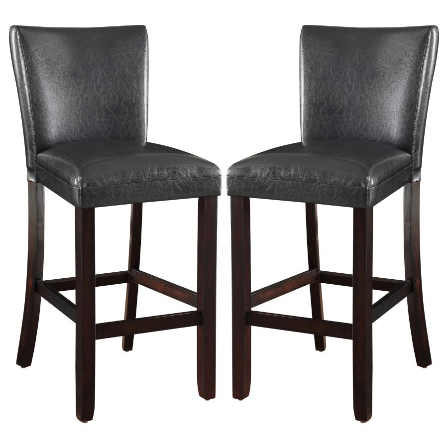 Alberton Leatherette Upholstered Bar Chair Black (Set of 2) (image for) Alberton Leatherette Upholstered Bar Chair Black (Set of 2)