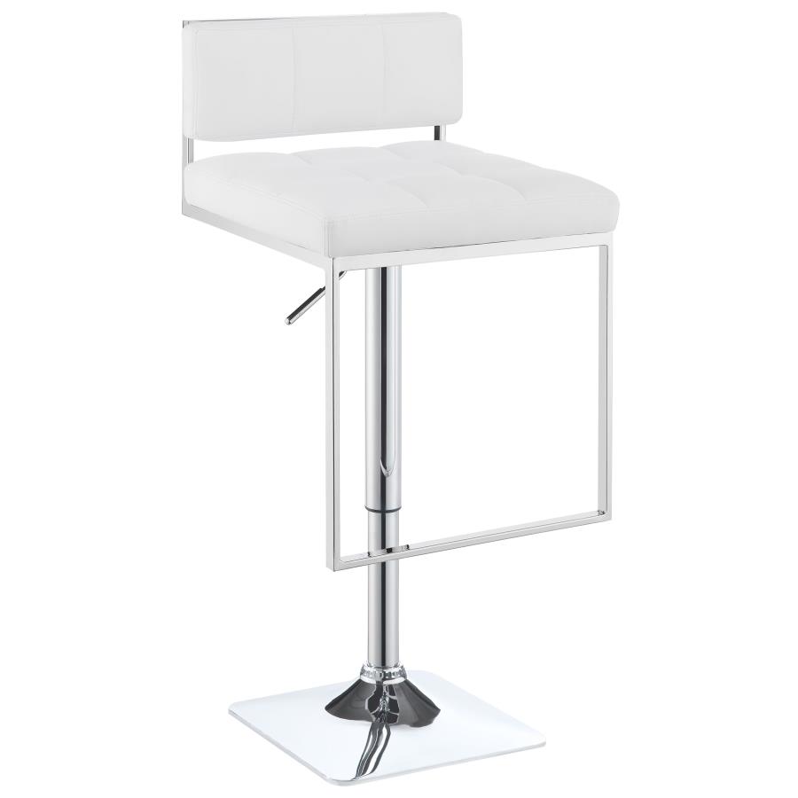 Alameda Adjustable Bar Stool White and Chrome (image for) Alameda Adjustable Bar Stool White and Chrome