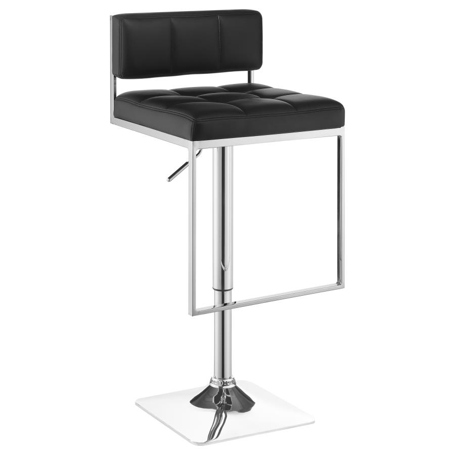 Alameda Adjustable Bar Stool Chrome and Black (image for) Alameda Adjustable Bar Stool Chrome and Black