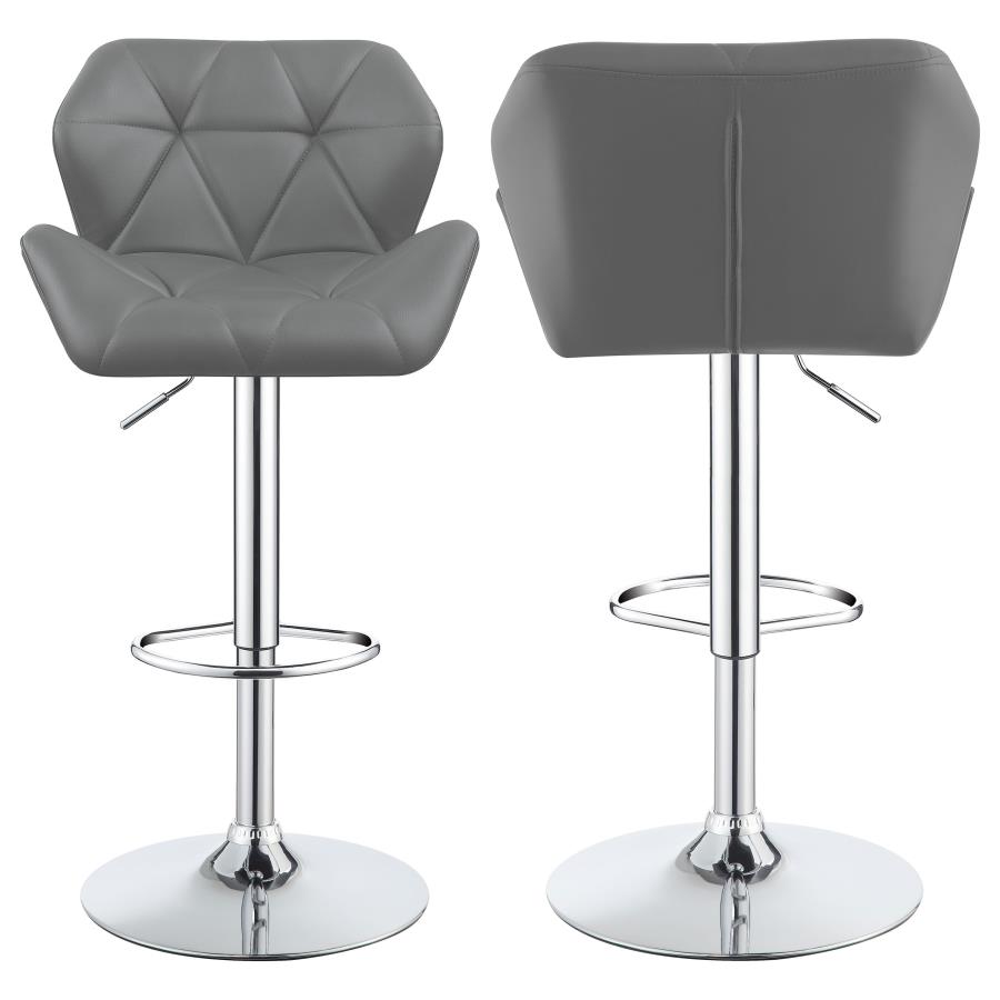 Berrington Upholstered Adjustable Bar Stool Grey (Set of 2) (image for) Berrington Upholstered Adjustable Bar Stool Grey (Set of 2)