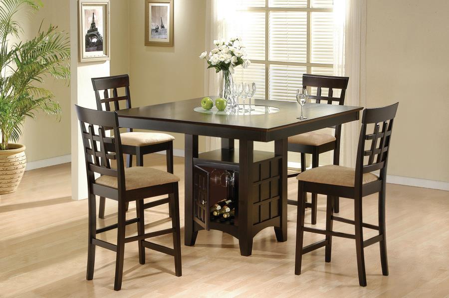 Gabriel 5-piece Square Counter Height Dining Set Cappuccino (image for) Gabriel 5-piece Square Counter Height Dining Set Cappuccino