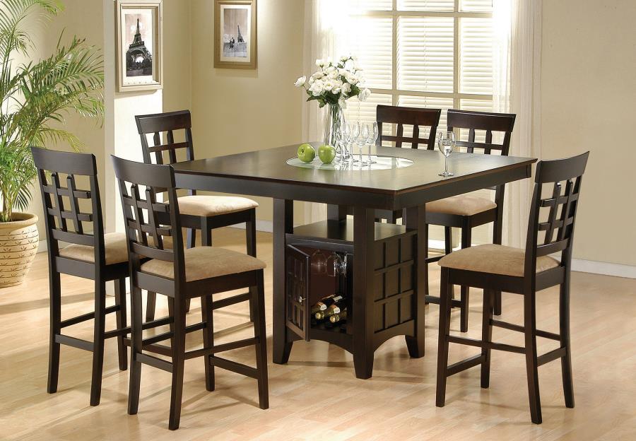 Gabriel 7-piece Square Counter Height Dining Set Cappuccino (image for) Gabriel 7-piece Square Counter Height Dining Set Cappuccino