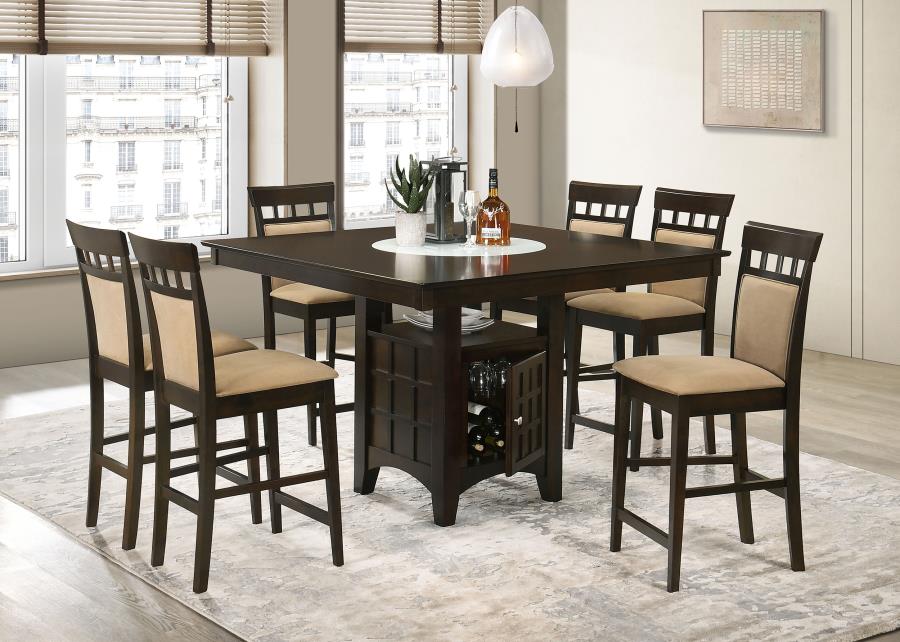 Gabriel 7-piece Square Counter Height Dining Set Cappuccino (image for) Gabriel 7-piece Square Counter Height Dining Set Cappuccino