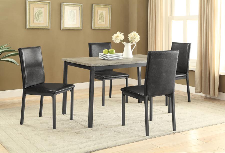 Garza 5-piece Rectangular Dining Table Set Black (image for) Garza 5-piece Rectangular Dining Table Set Black