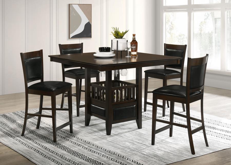 Jaden 5-piece Square Counter Height Dining Set Espresso (image for) Jaden 5-piece Square Counter Height Dining Set Espresso