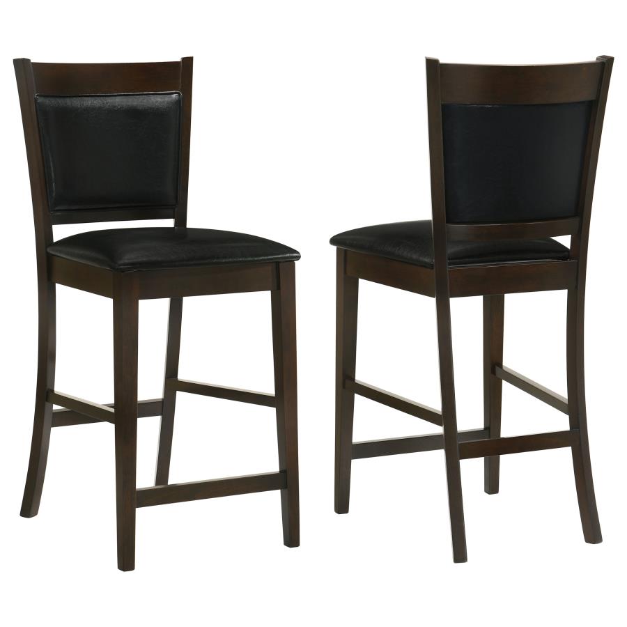 Jaden Upholstered Counter Chair Espresso (Set of 2) (image for) Jaden Upholstered Counter Chair Espresso (Set of 2)