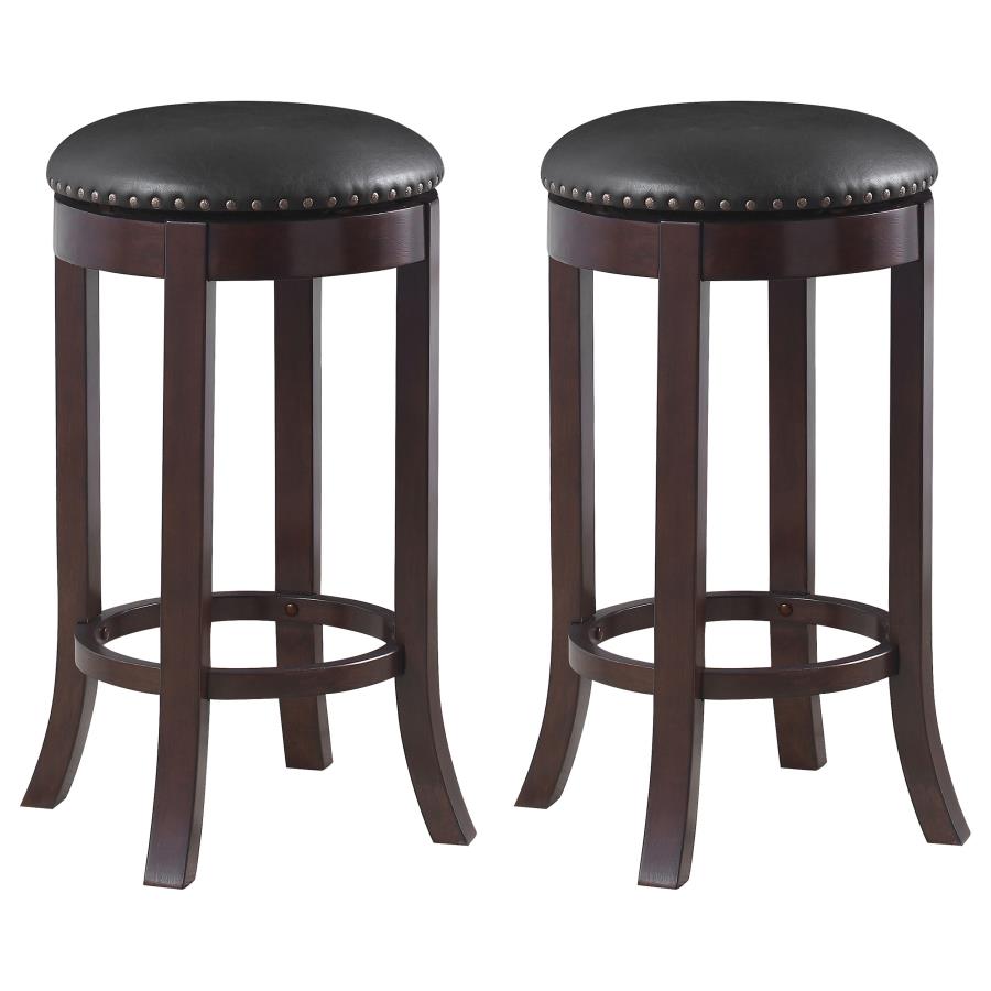 Aboushi Backless Swivel Bar Stool Brown (Set of 2) (image for) Aboushi Backless Swivel Bar Stool Brown (Set of 2)