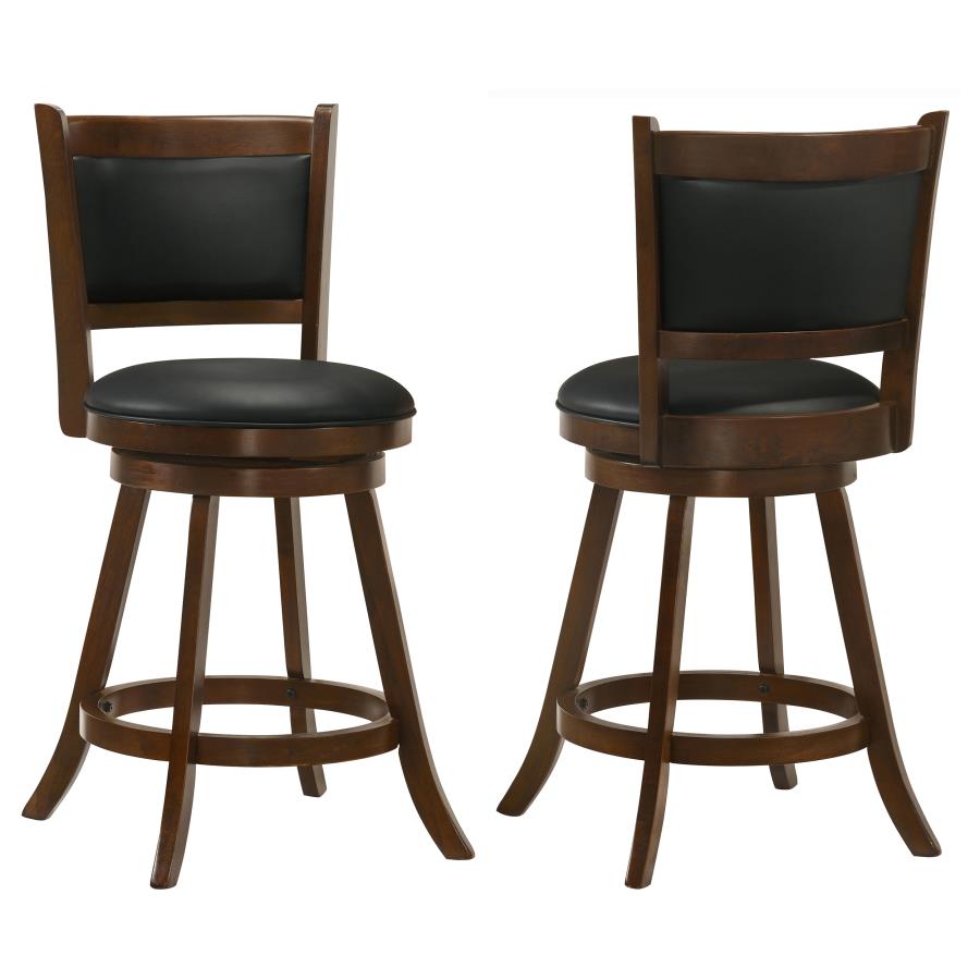 Broxton Upholstered Swivel Counter Chair Chestnut (Set of 2) (image for) Broxton Upholstered Swivel Counter Chair Chestnut (Set of 2)