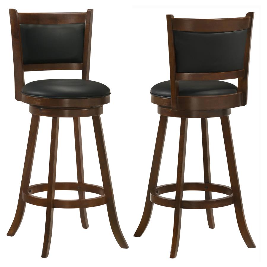 Broxton Upholstered Swivel Bar Chair Chestnut (Set of 2) (image for) Broxton Upholstered Swivel Bar Chair Chestnut (Set of 2)
