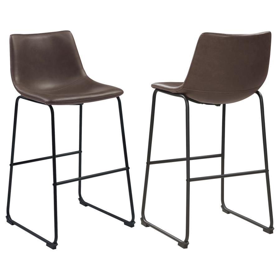 Michelle Upholstered Bar Chair Brown (Set of 2) (image for) Michelle Upholstered Bar Chair Brown (Set of 2)