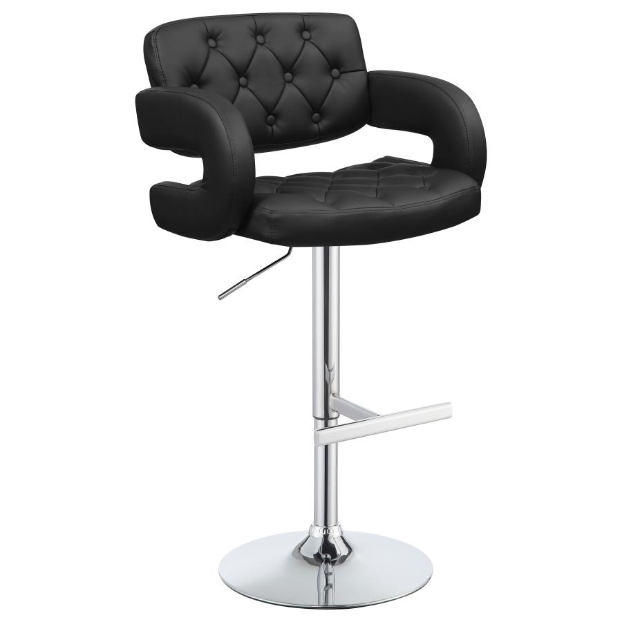 Brandi Adjustable Bar Stool Black and Chrome (image for) Brandi Adjustable Bar Stool Black and Chrome