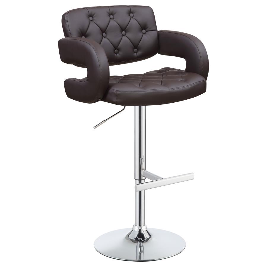 Brandi Adjustable Bar Stool Chrome and Brown (image for) Brandi Adjustable Bar Stool Chrome and Brown