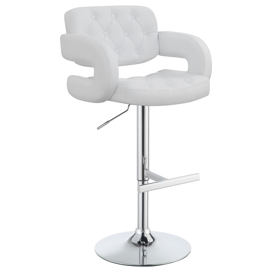 Brandi Adjustable Bar Stool Chrome and White (image for) Brandi Adjustable Bar Stool Chrome and White