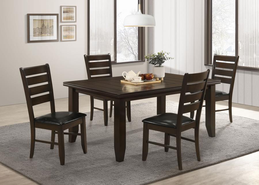 Dalila 5-piece Rectangular Dining Table Set Cappuccino (image for) Dalila 5-piece Rectangular Dining Table Set Cappuccino
