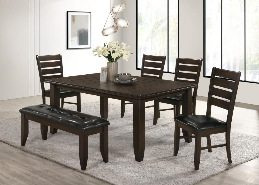 Dalila 6-piece Rectangular Dining Table Set Cappuccino (image for) Dalila 6-piece Rectangular Dining Table Set Cappuccino