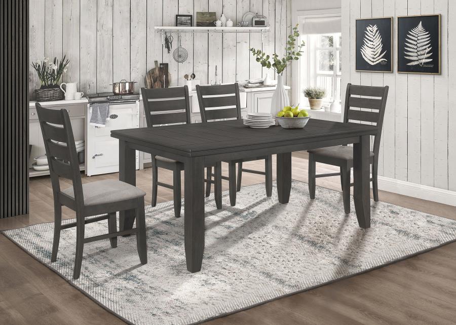 Dalila 5-piece Rectangular Dining Table Set Dark Grey (image for) Dalila 5-piece Rectangular Dining Table Set Dark Grey