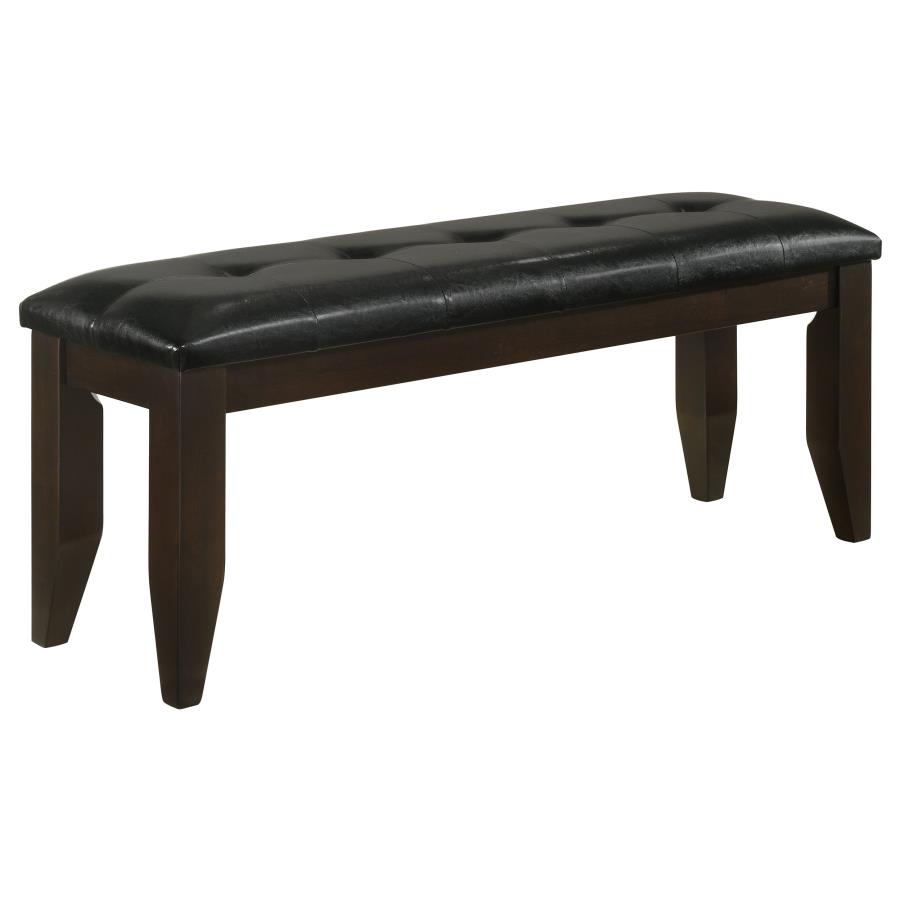 Dalila Leatherette Upholstered Wood Dining Bench Cappuccino (image for) Dalila Leatherette Upholstered Wood Dining Bench Cappuccino