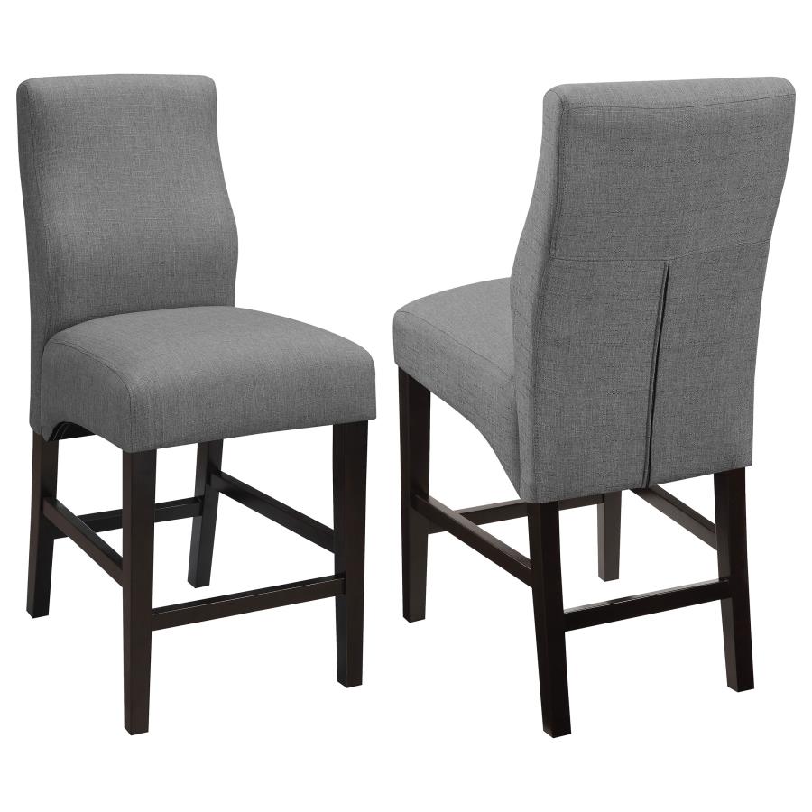 Mulberry Fabric Upholstered Counter Chair Grey (Set of 2) (image for) Mulberry Fabric Upholstered Counter Chair Grey (Set of 2)