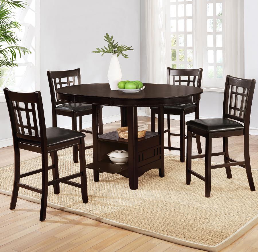 Lavon 5-piece Oval Counter Height Dining Set Espresso (image for) Lavon 5-piece Oval Counter Height Dining Set Espresso