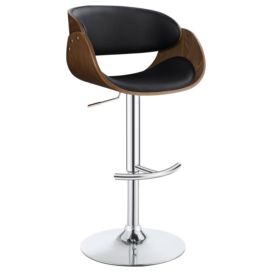 Dana Adjustable Bar Stool Black and Chrome (image for) Dana Adjustable Bar Stool Black and Chrome