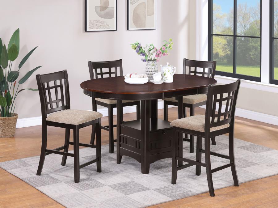 Lavon 5-piece Oval Counter Height Dining Set Light Chestnut (image for) Lavon 5-piece Oval Counter Height Dining Set Light Chestnut