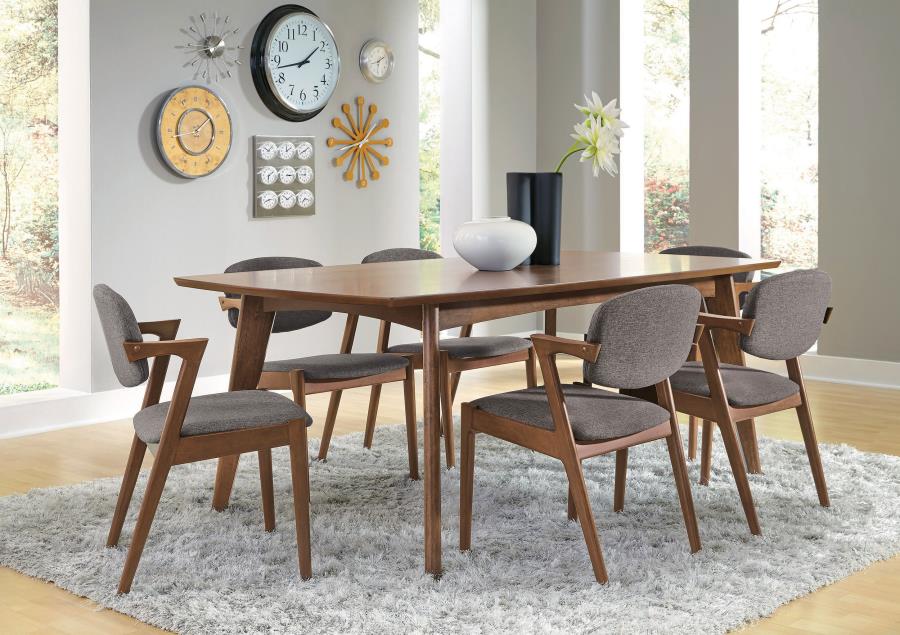 Malone 7-piece Rectangular Dining Table Set Dark Walnut (image for) Malone 7-piece Rectangular Dining Table Set Dark Walnut